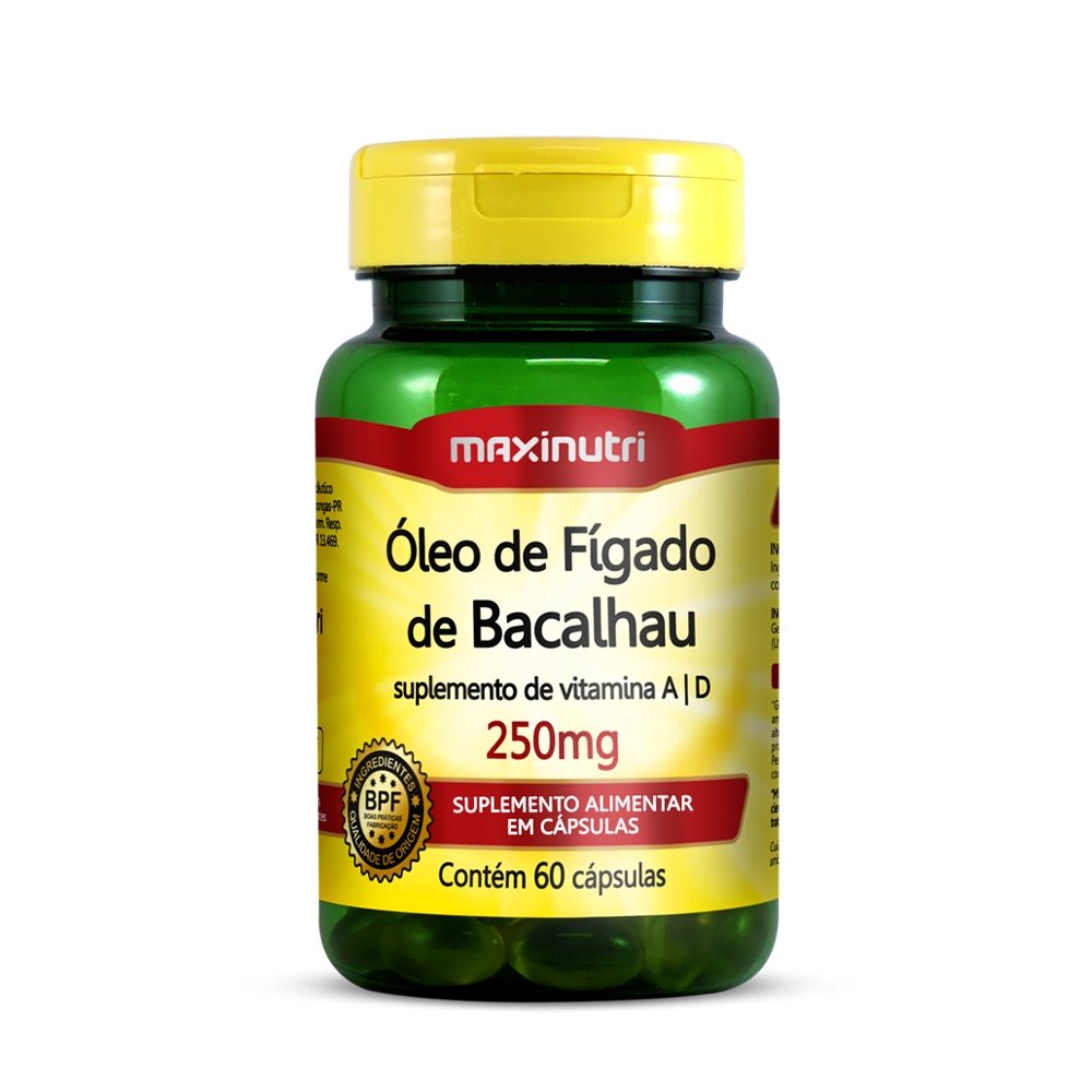 Oleo Figado Bacalhau 250mg 60c Maxinutri