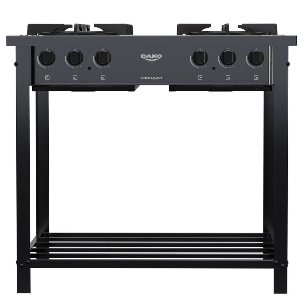 Fogão Industrial Dako 4 Bocas, Couraçado, Preto, Bivolt