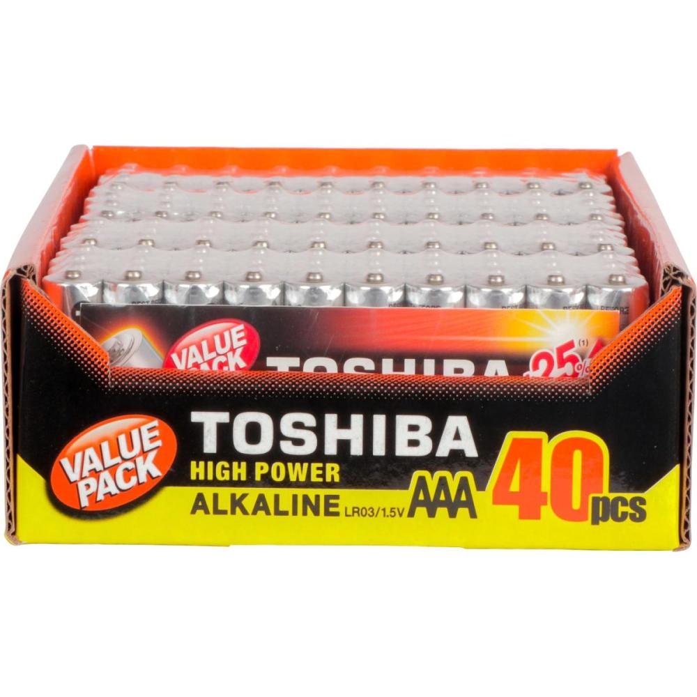 Pilha Alcalina AAA 1,5V LR03GCP Toshiba - Cartela com 40 pilhas