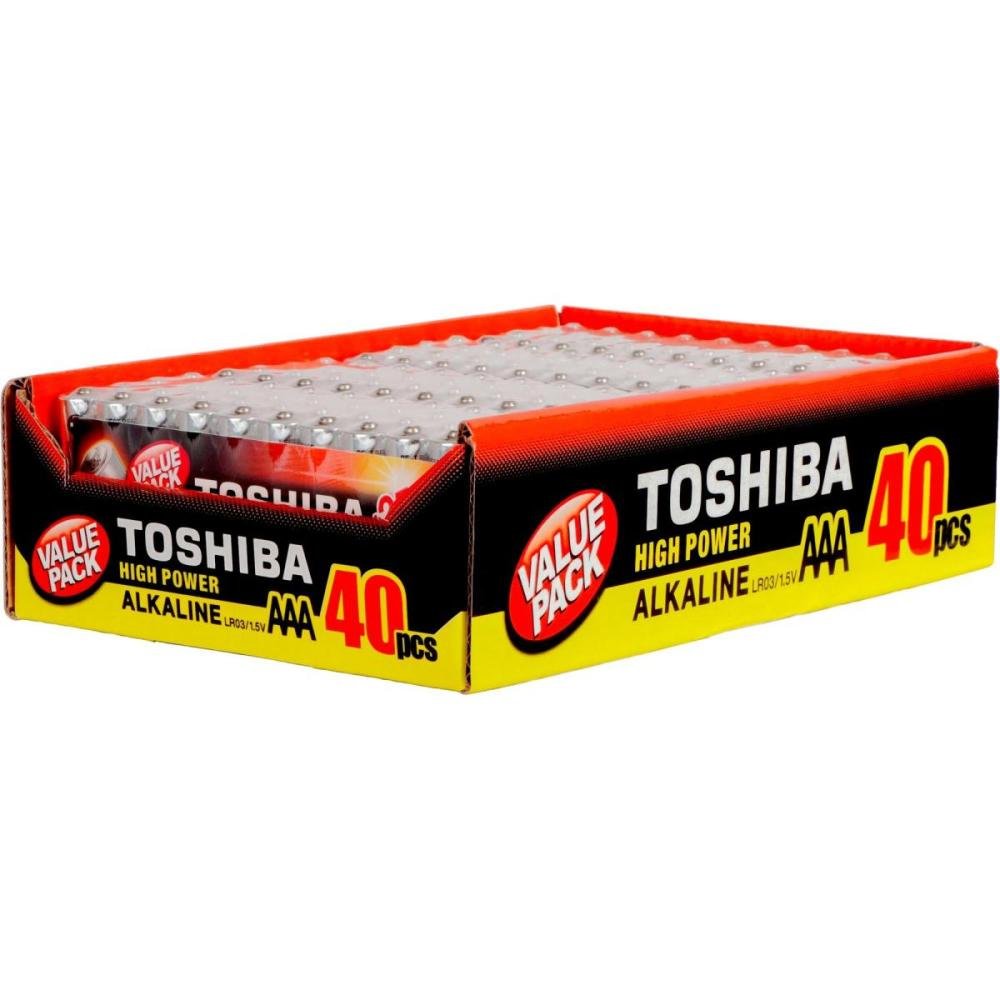 Pilha Alcalina AAA 1,5V LR03GCP Toshiba - Cartela com 40 pilhas