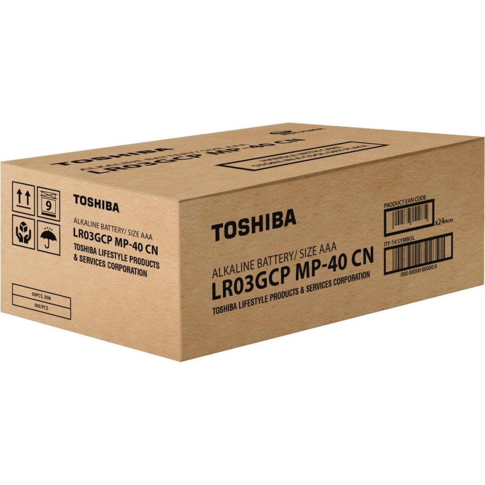 Pilha Alcalina AAA 1,5V LR03GCP Toshiba - Cartela com 40 pilhas