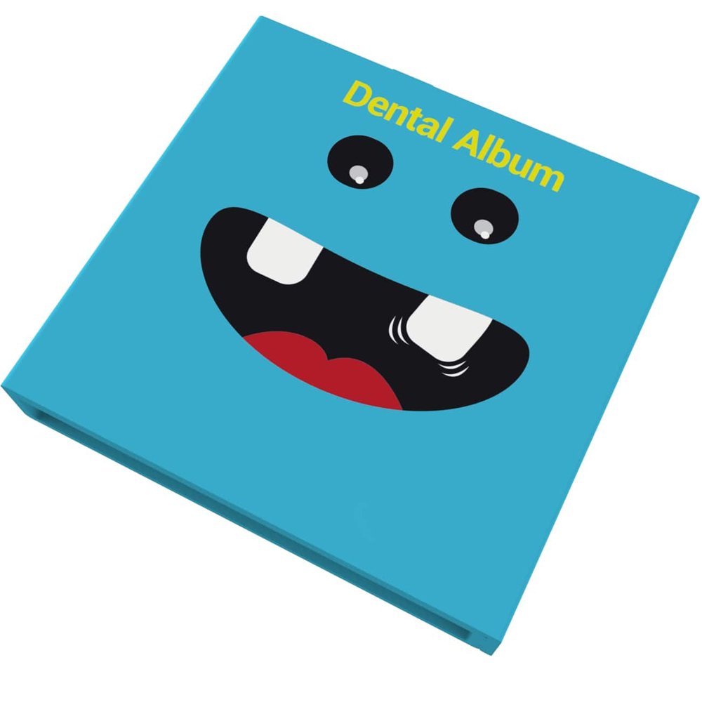 Porta Dentes de Leite Dental Album Premium Azul