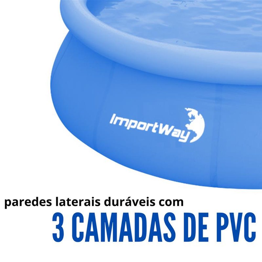 Piscina borda inflável 2490L com Capa