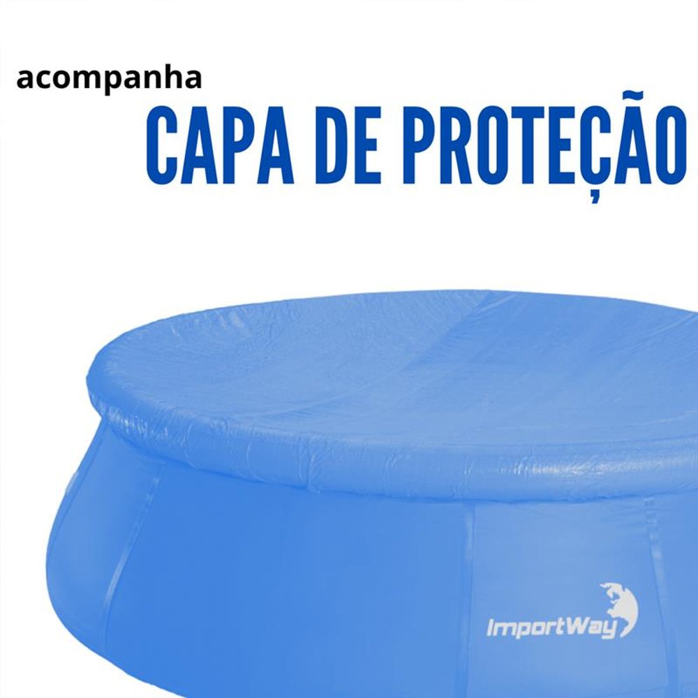 Piscina borda inflável 2490L com Capa