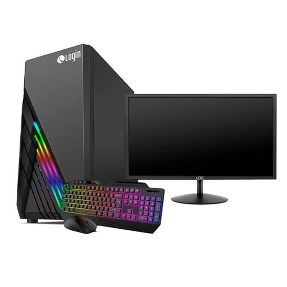PC Gamer Completo Login AMD Athlon 3000G 3.5GHz SSD 240Gb 8Gb Monitor 21,5" Teclado e Mouse Gamer Usb Linux