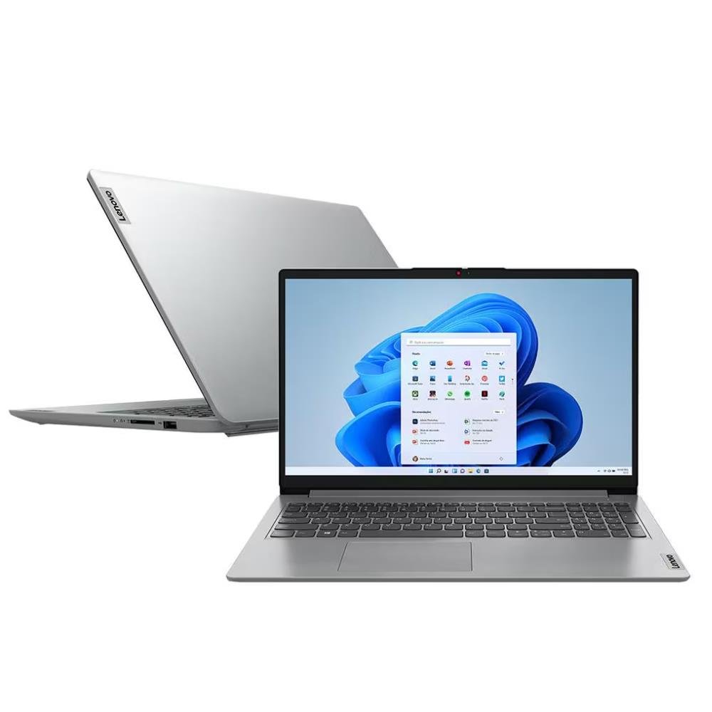 Notebook Lenovo Ideapad 3i Celeron 15.6" 4GB 128GB SSD Windows 11 Prata + Microsoft 365 Personal 82bu0008br