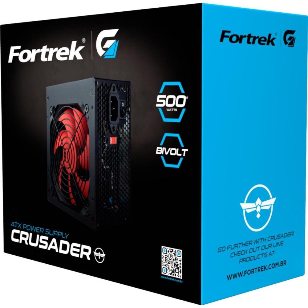 Fonte Gamer ATX Fortrek Crusader 500W