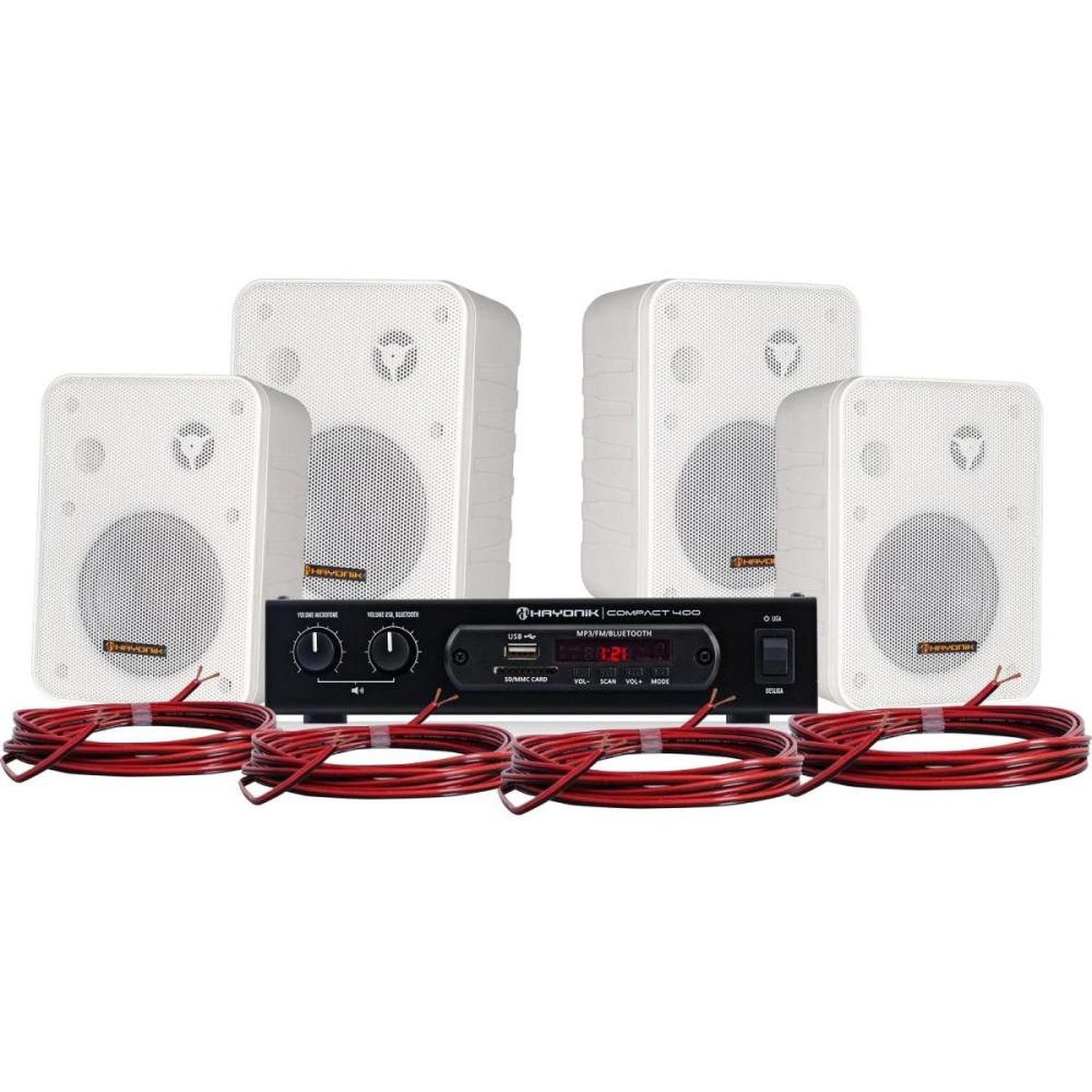 Kit Som Ambiente 400W Musical Ambience 4000 V2 Branco Hayonik