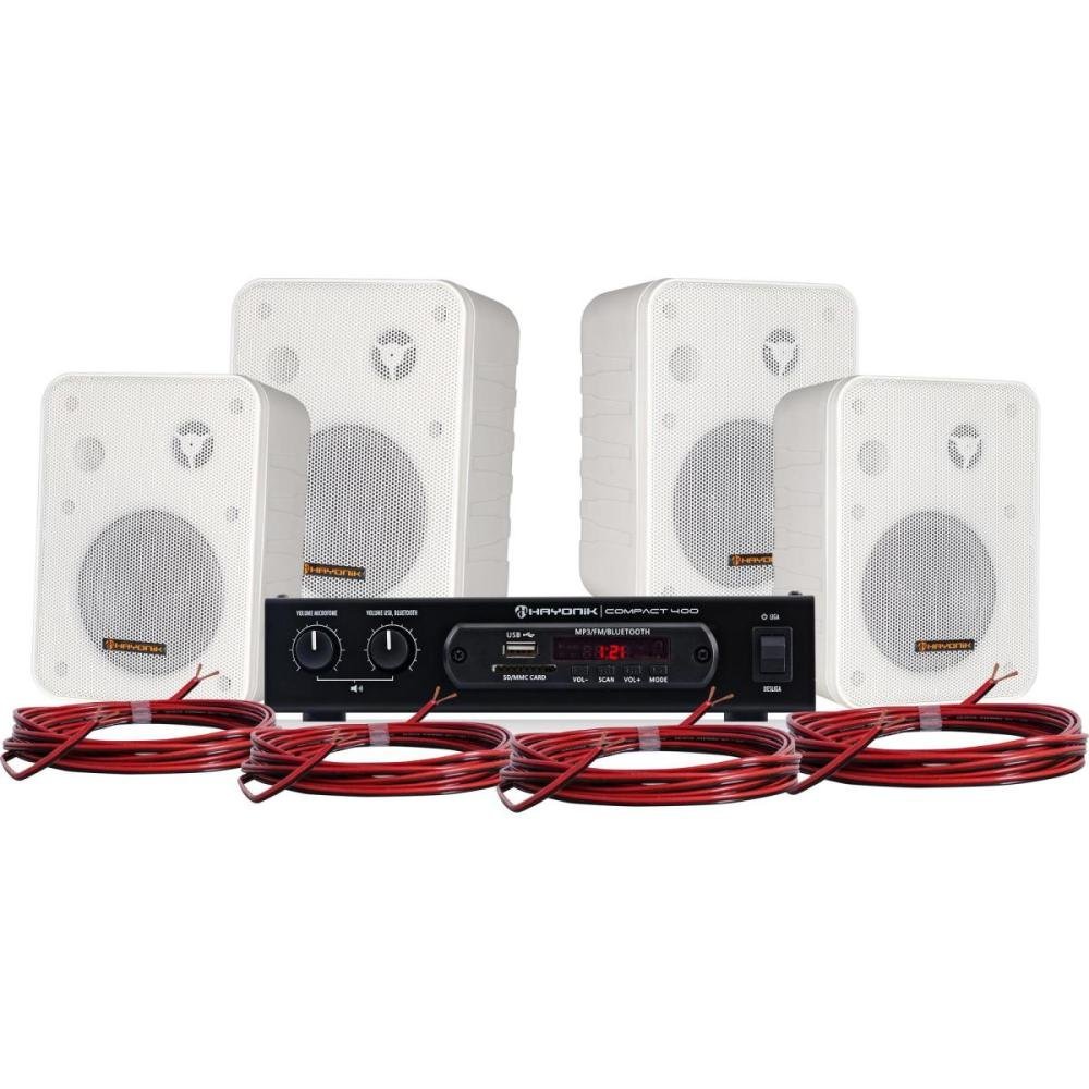 Kit Som Ambiente 400W Musical Ambience 4000 V2 Branco Hayonik