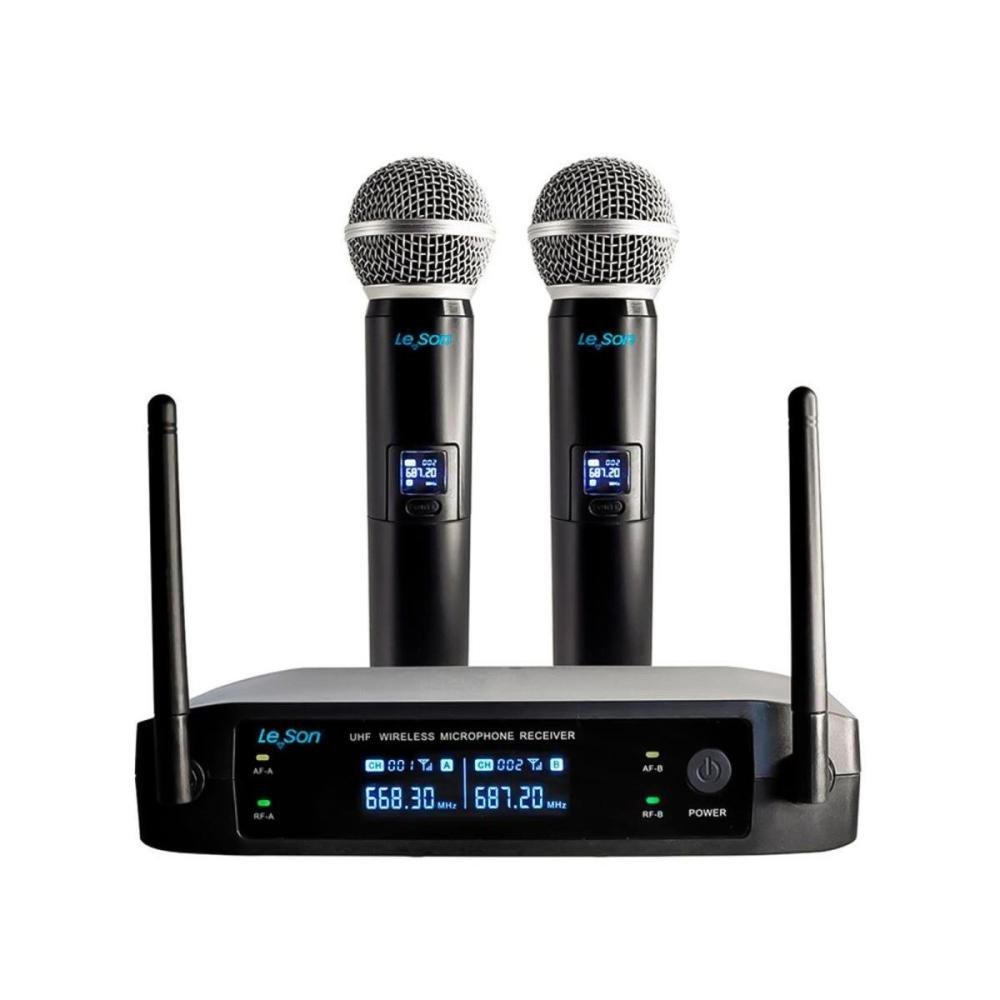 Microfone sem Fio Ls902 Duplo Plus Digital Preto Leson