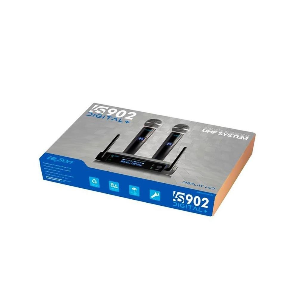 Microfone sem Fio Ls902 Duplo Plus Digital Preto Leson