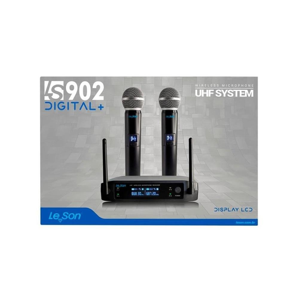 Microfone sem Fio Ls902 Duplo Plus Digital Preto Leson