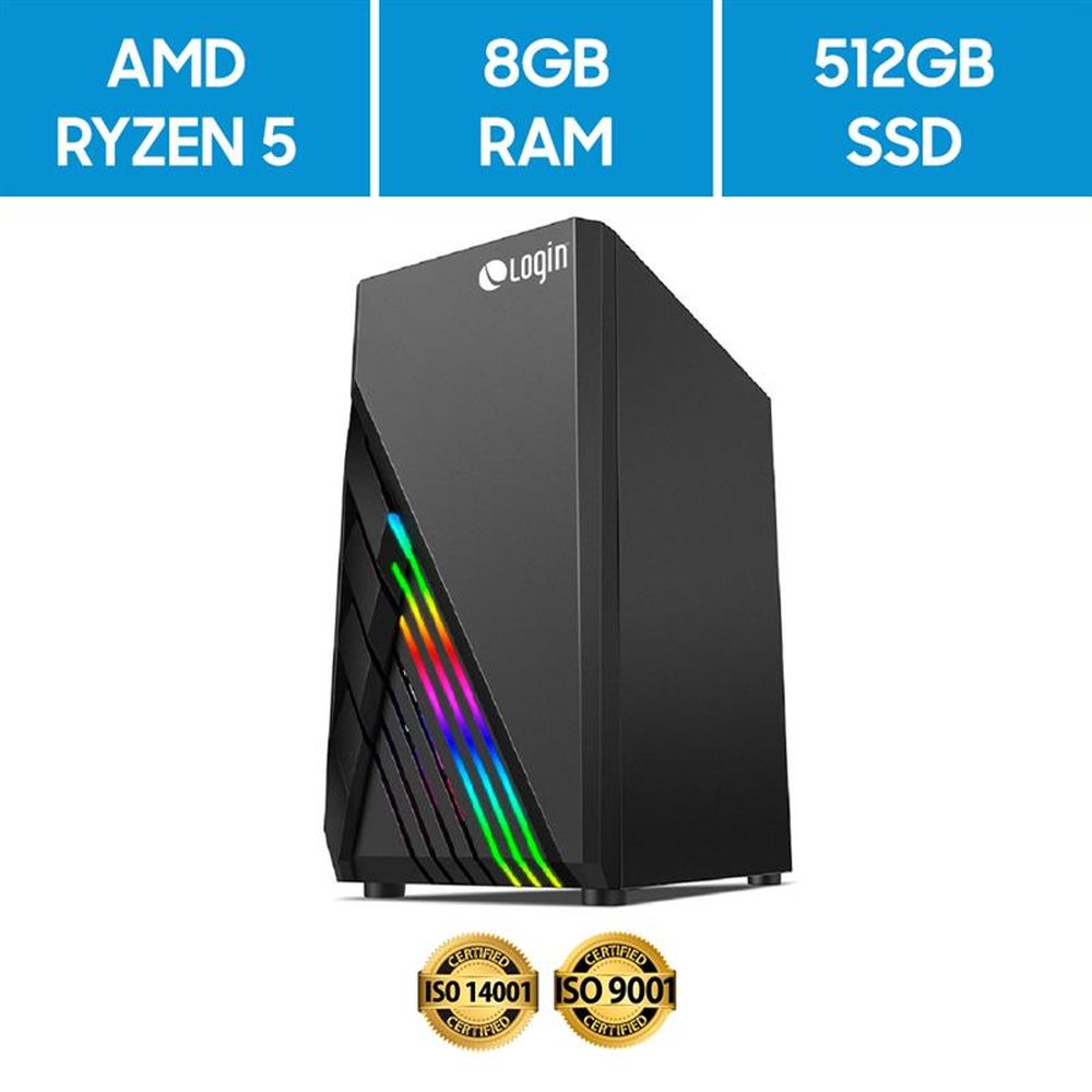 PC Gamer Login AMD Ryzen 5 5600G Até 4.4GHz SSD 512Gb 8Gb DDR4 3200MHz Linux