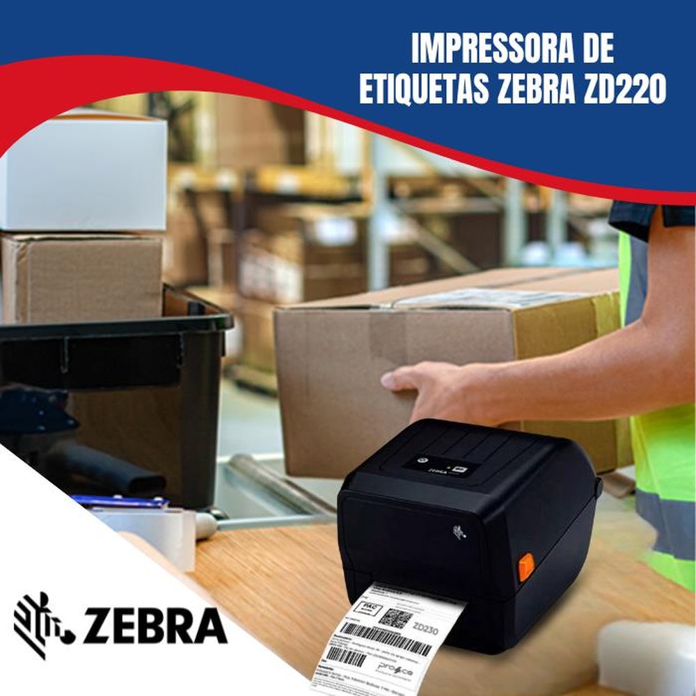 Impressora de Etiquetas Zebra Zd220 USB