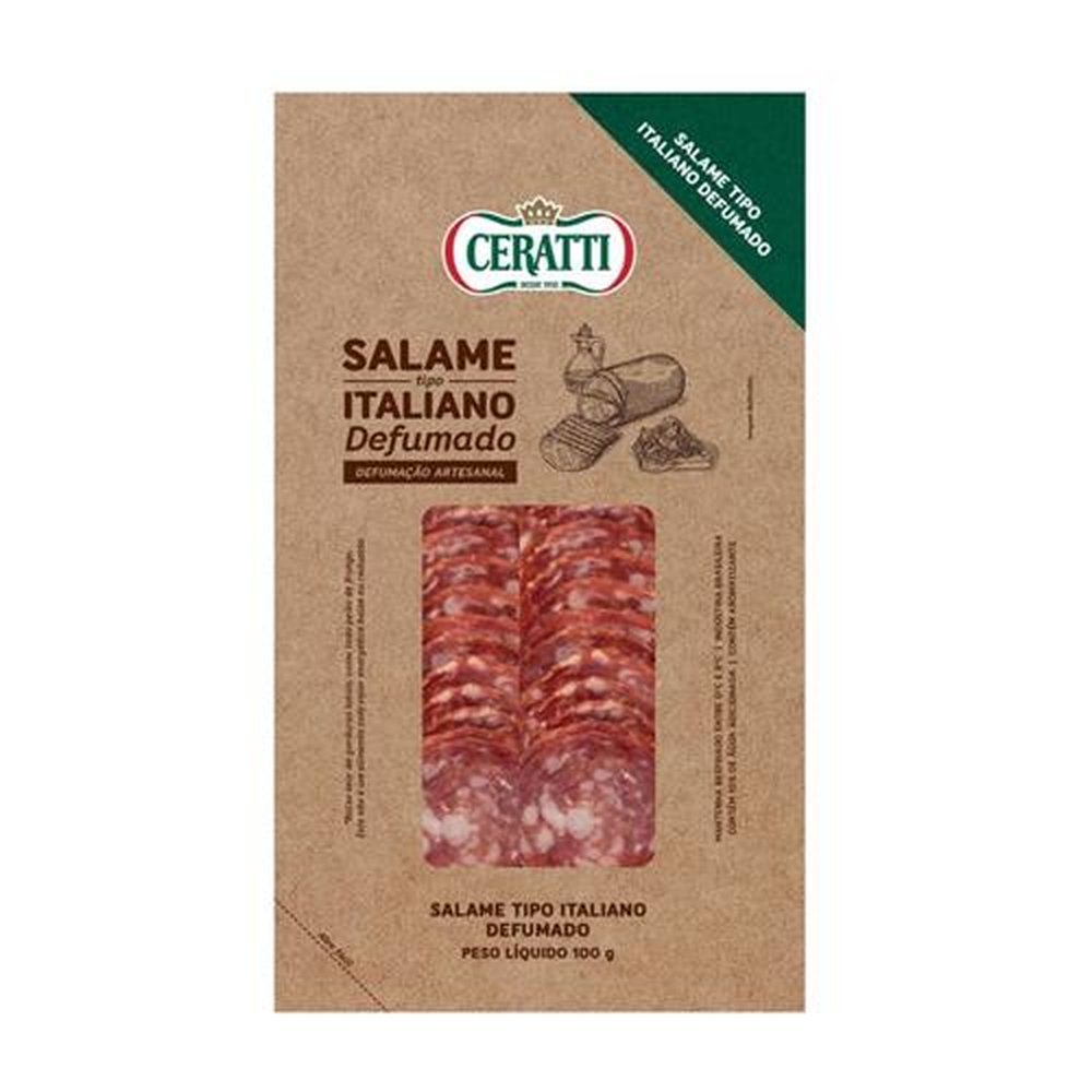 Salame Tipo Italiano Defumado Fatiado100 G - Contem 18 embalagens