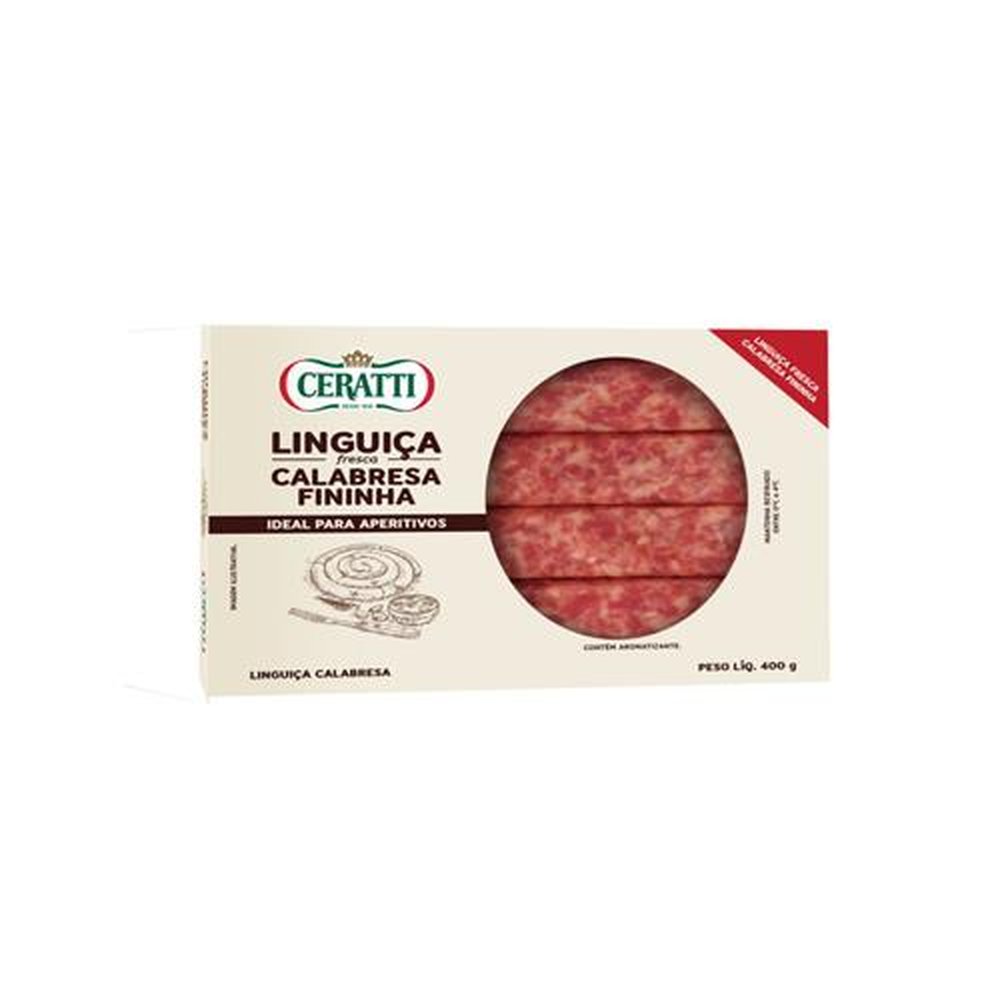 Linguiça fresca calabresa fininha 400G - Contem 10 embalagens