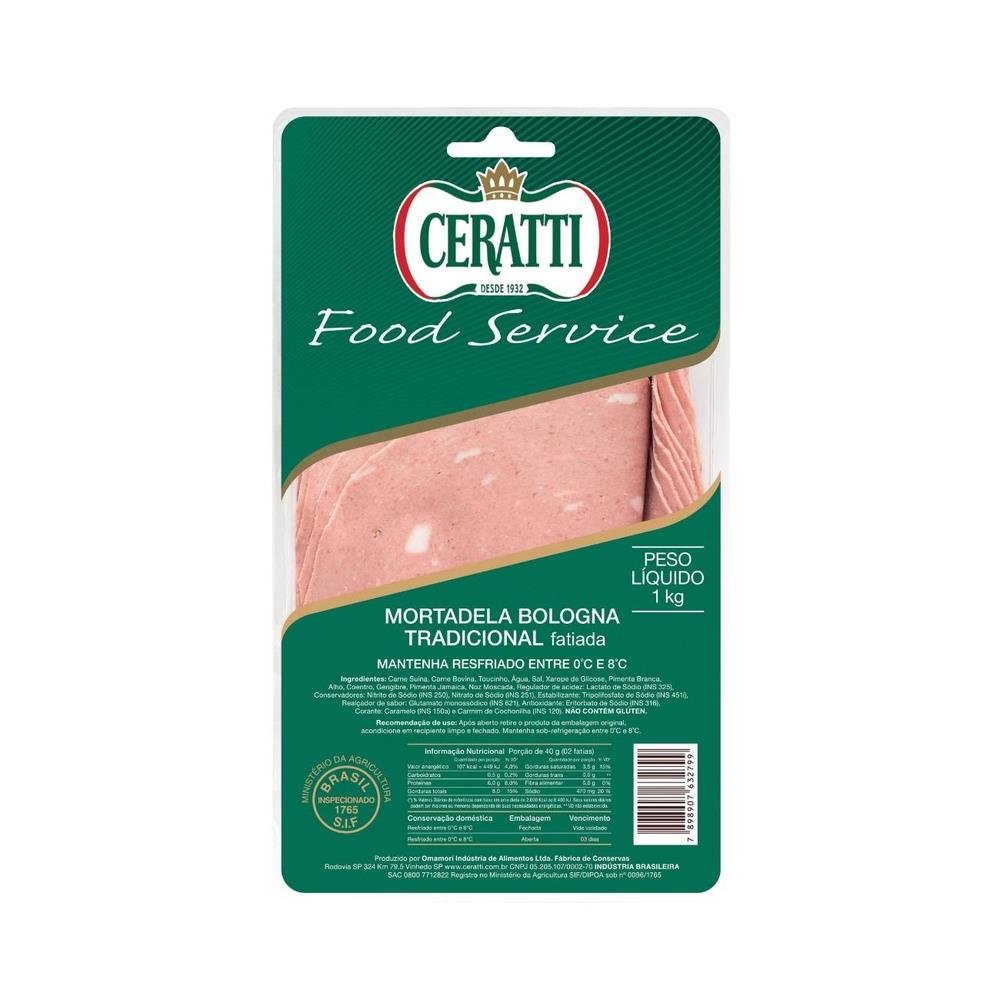 Mortadela Bologna TradicionalL 1KG - Contem 3 embalagens