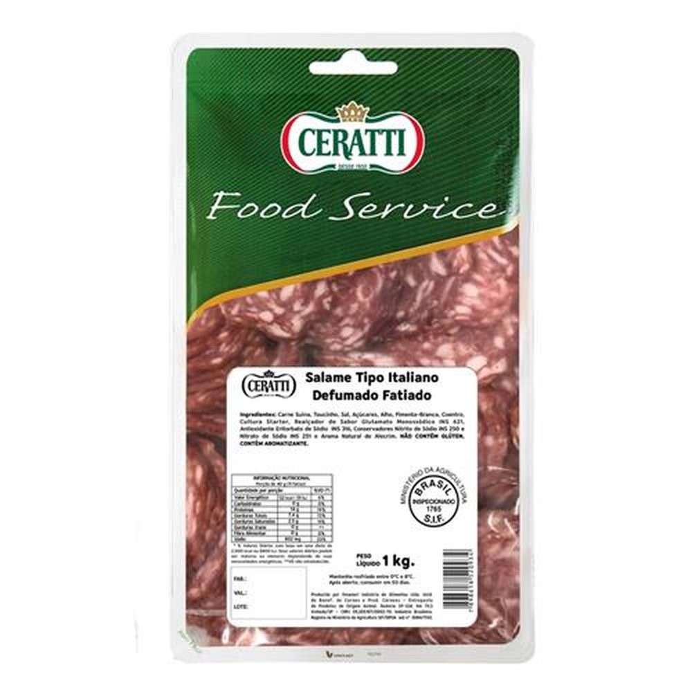 Salame tipo Italiano defuamdo fatiado - Contem 3 embalagens