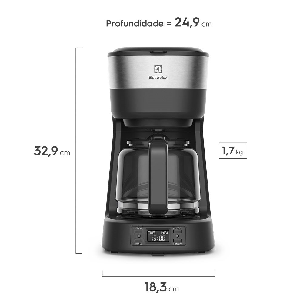 Cafeteira Elétrica Electrolux Experience 30 ECM25, Inox, 110V