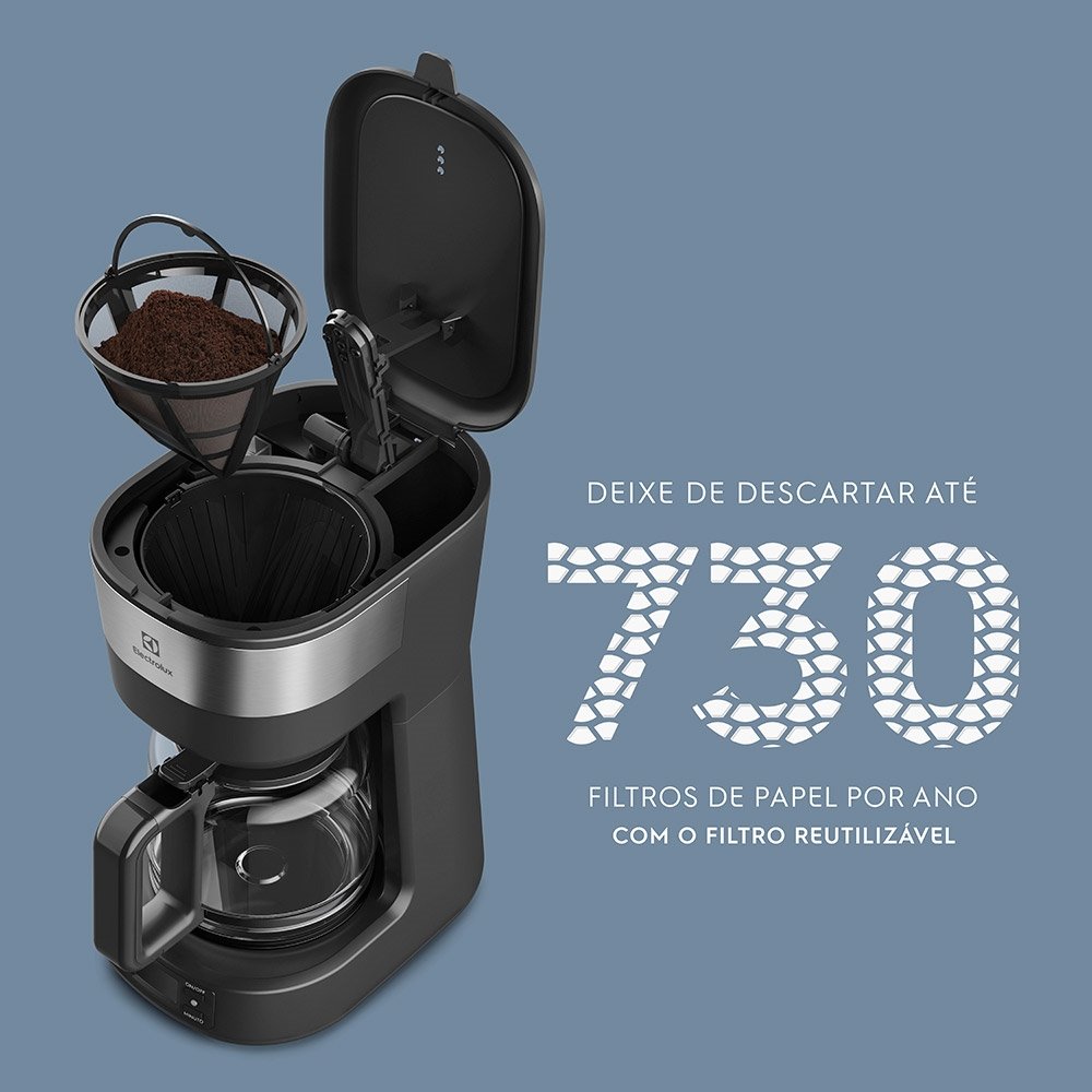 Cafeteira Elétrica Electrolux Experience 30 ECM25, Inox, 110V