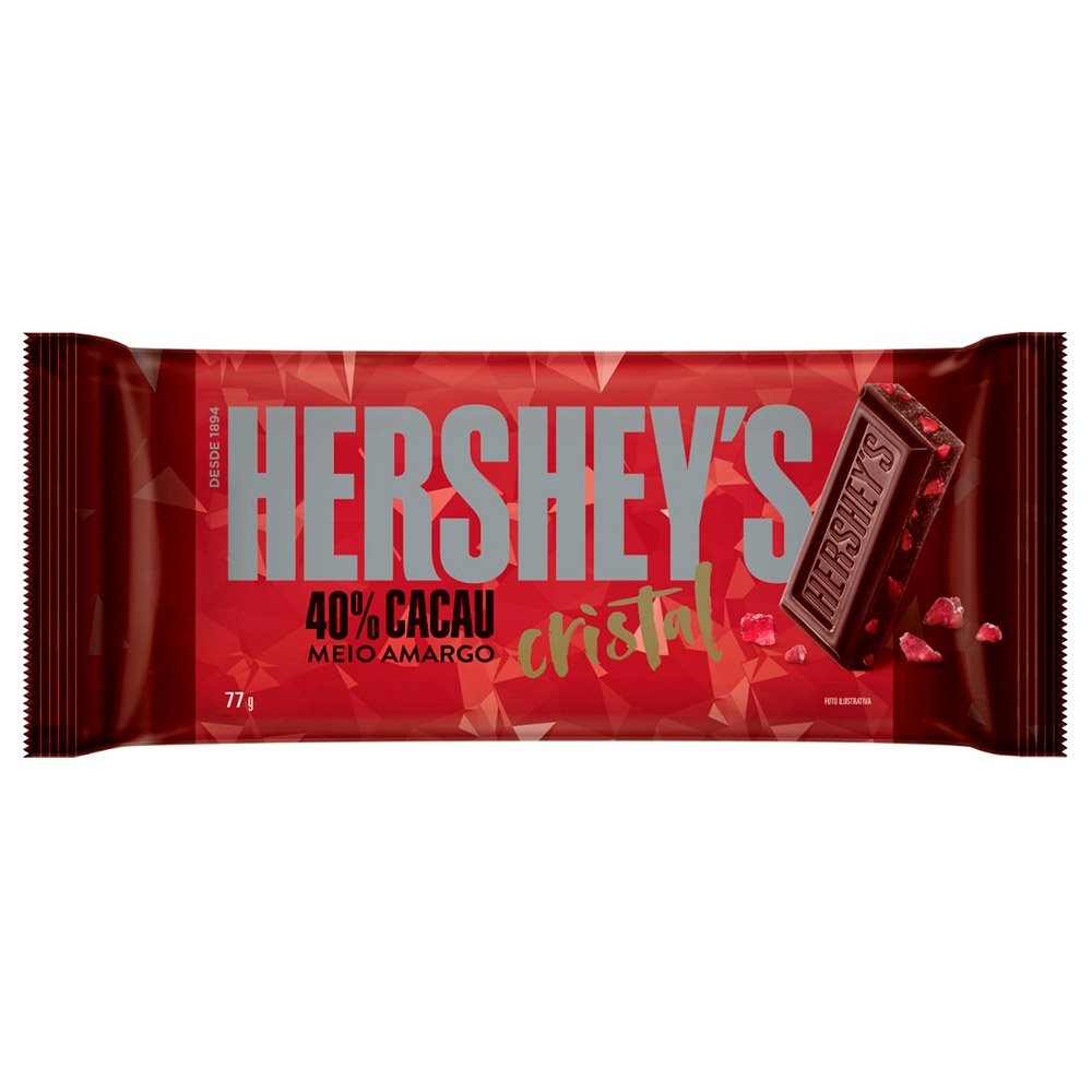 Chocolate Hershey's Meio Amargo Cristal 77g - 18 Unidades