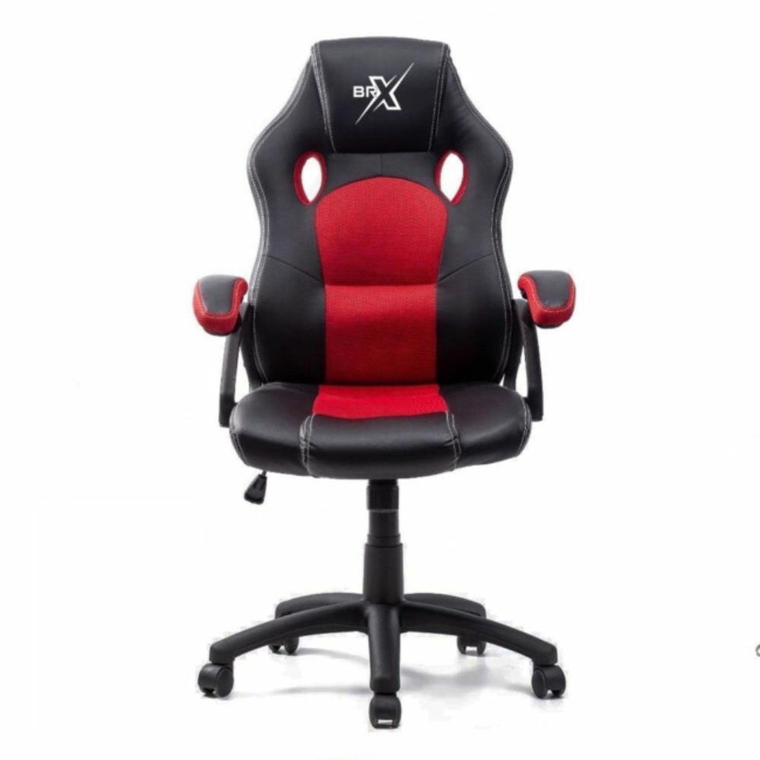 Cadeira Gamer BRX, Preta e Vermelha, com Pano de Malha, suporta até 120kg - BR-711
