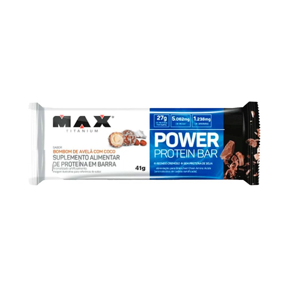 Power Protein Bar 41g Bombom de Avelã com Coco Display 12x41g