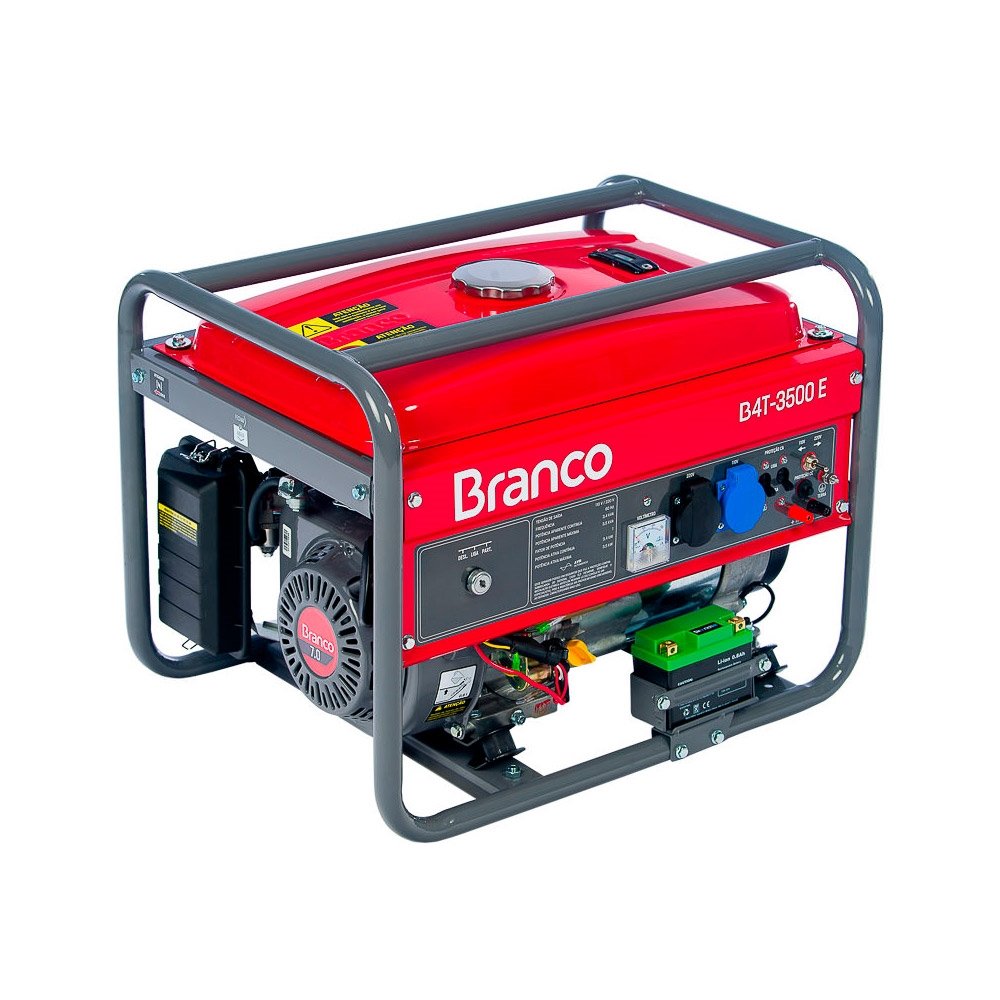 Gerador Branco B4T3500 7,0CV, 3,5KVA, Gasolina, Partida Manual