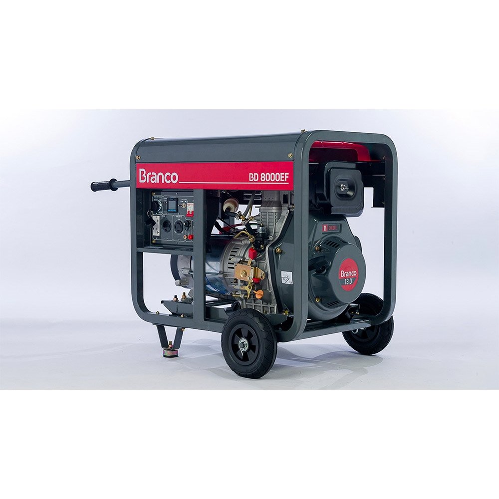 Gerador Branco BD8000EF 13CV, 6,7KVA, Diesel, Partida Elétrica