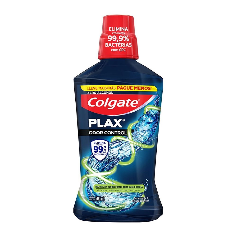 Enxaguante Bucal Colgate Plax Odor Control Sem Álcool 500ml