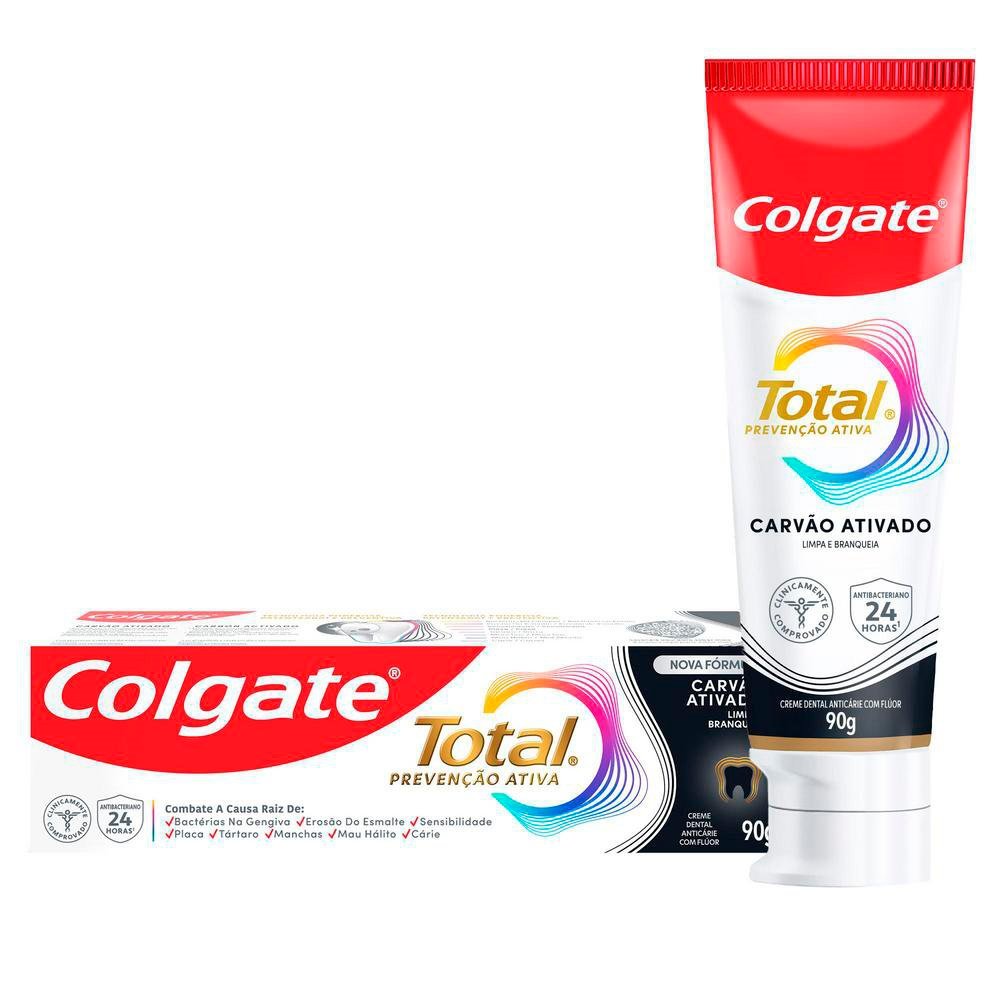 Creme Dental Colgate Total 12 Carvão Ativado 90g