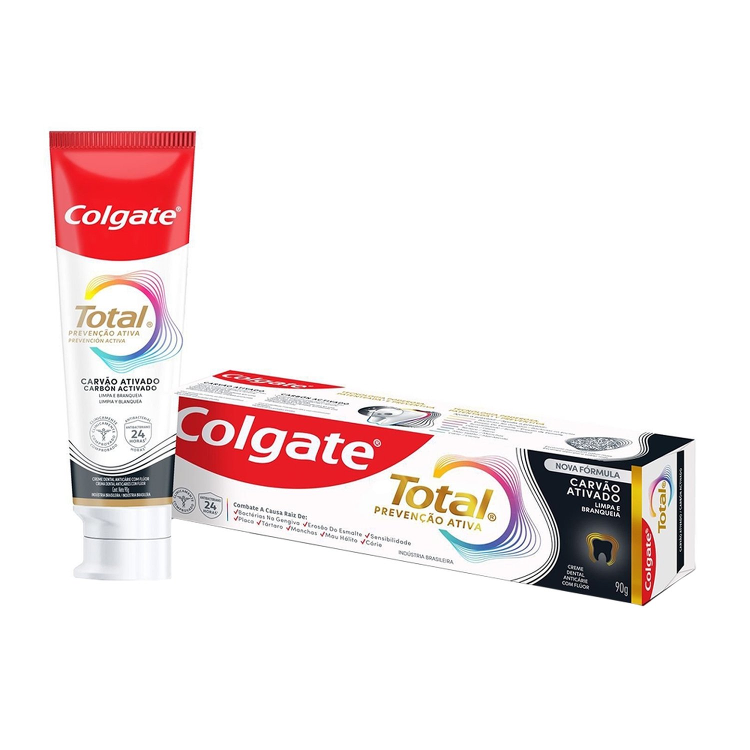 Creme Dental Colgate Total 12 Carvão Ativado 90g