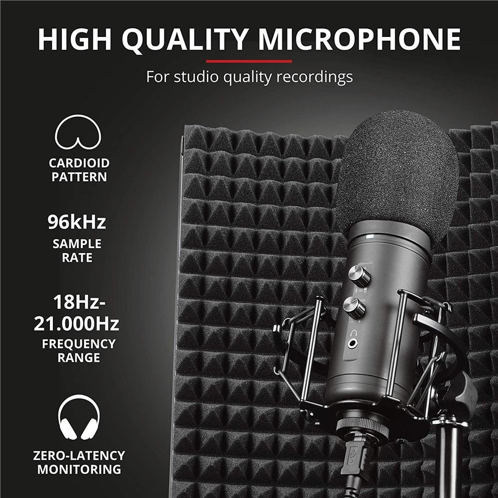 Microfone Studio Trust Rudox GXT259 Filtro Refletor