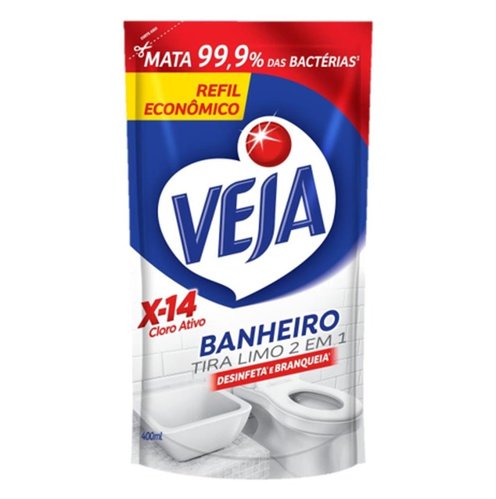 Veja Banheiro X14 Tira Limo Refil Sache 400ML-Un/1
