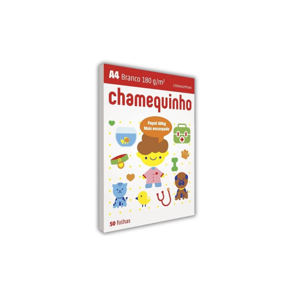 Papel A4 Sulfite Branco 50 Folhas 180g Chamequinho