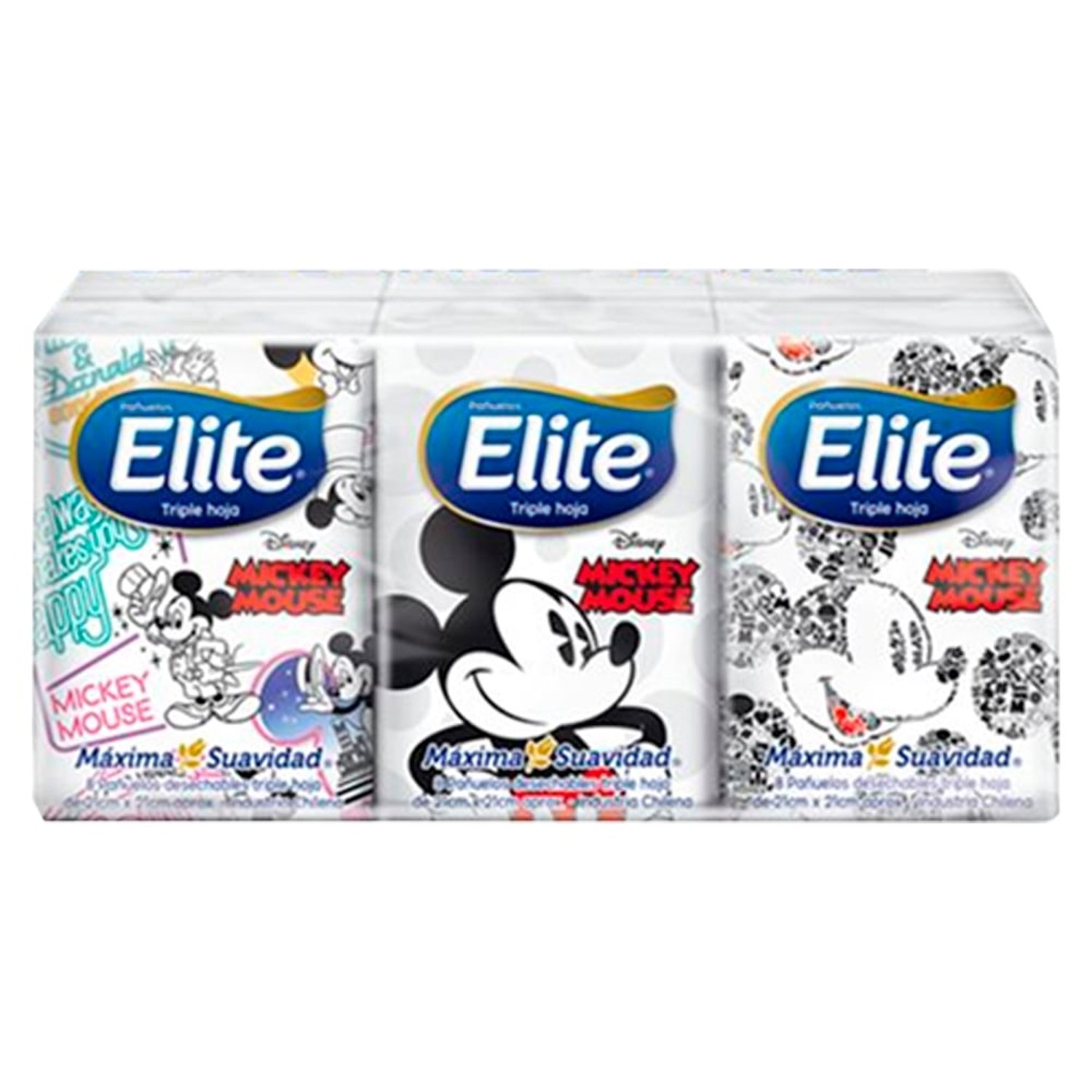 Lenço de Papel Elite Kids Folha Tripla 8 Folhas - Embalagem com 6 Unidades