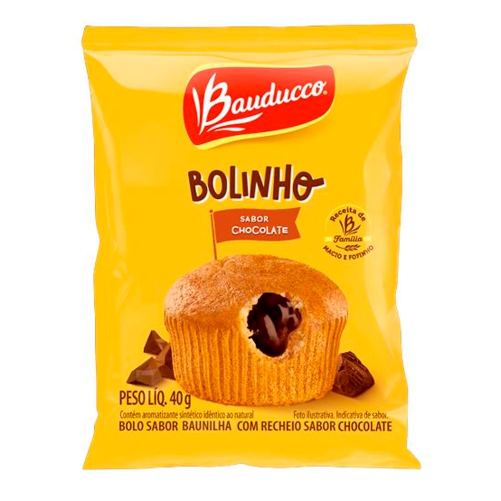 Bolinho Bauducco Com Recheio De Chocolate Caixa Com 9 De 40G