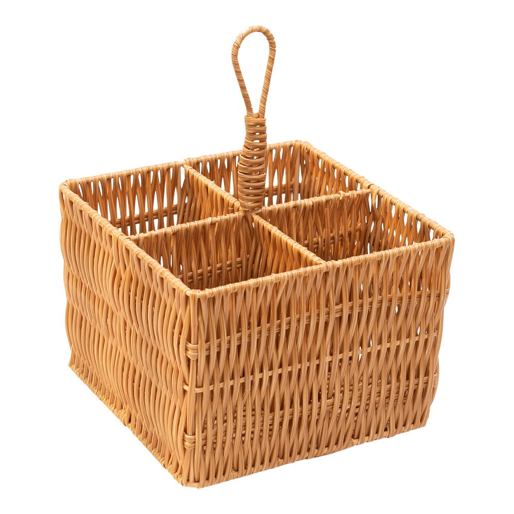 Cesto Porta Talher E Organizador 4 Compartimentos Fibra Natural Mimo Style