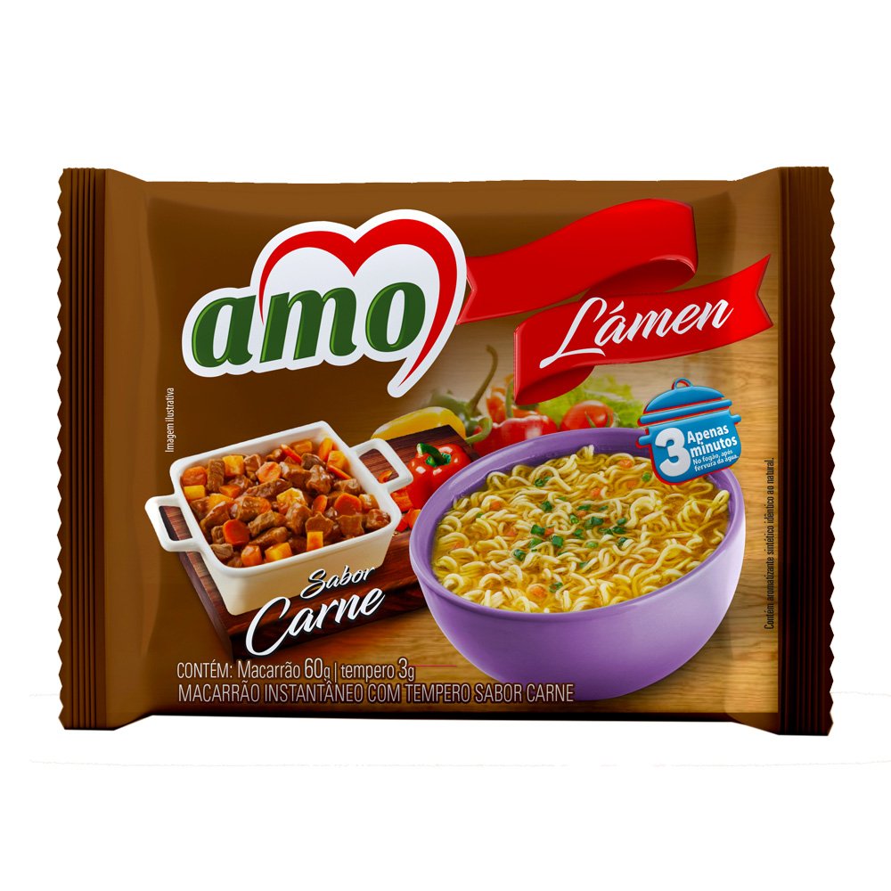 Amo Macarrao Instantaneo Carne 63G