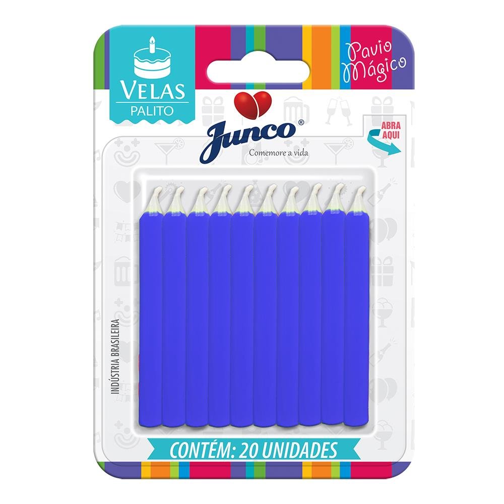 Vela Aniversário Palito Azul Junco