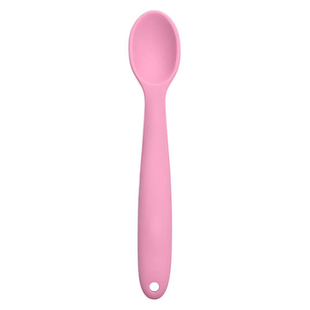 Colher Para Bebê de Silicone na Cor Rosa Mimo Style