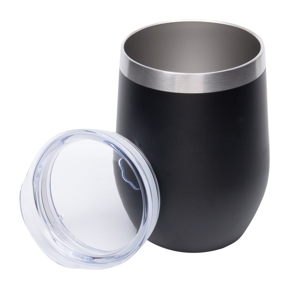 Copo Térmico De Aço Inoxidável Preto 350Ml Com Tampa Mimo Style