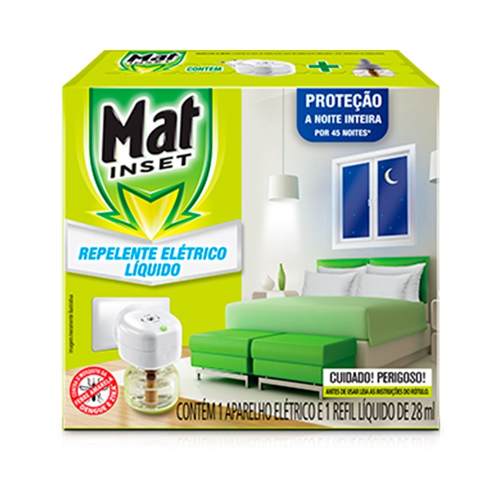 Inseticida Elétrico Mat Inset 45 Noites Aparelho + Refil Líquido