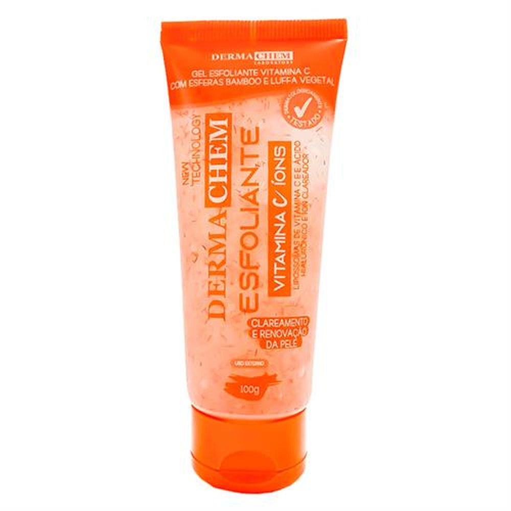 Gel Esfoliante Vitamina C Com Esferas De Bamboo e Luffa Vegetal Dermachem 100g