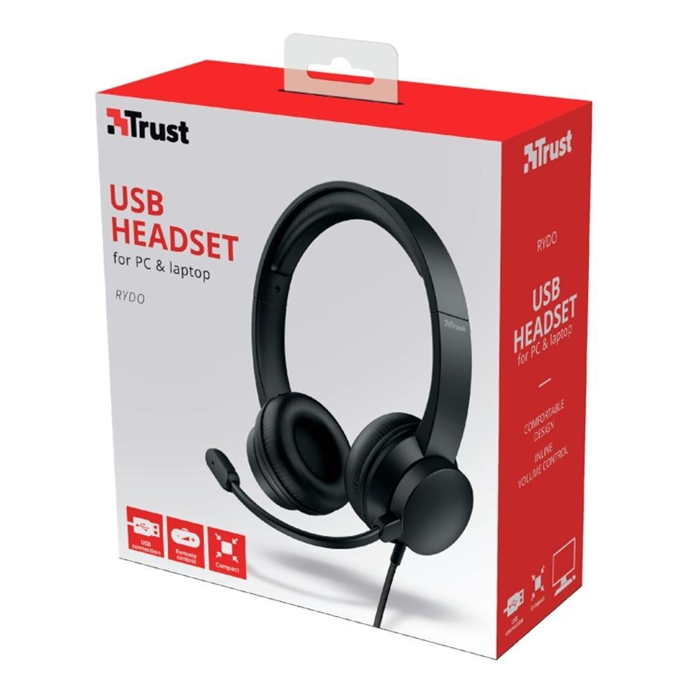 Headset Trust Rydo Preto USB