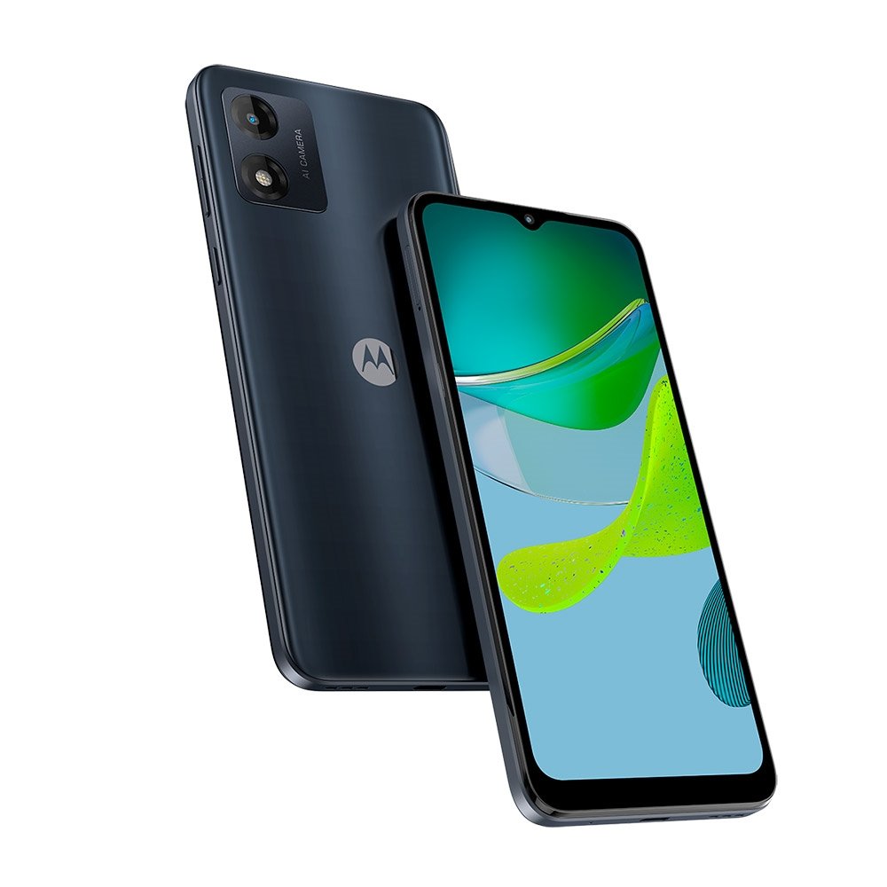 Smartphone Morotola Moto E13 Grafite, Tela de 6.5" - And. 13 e Câm. Tras. 13MP,  4GB RAM, 64GB