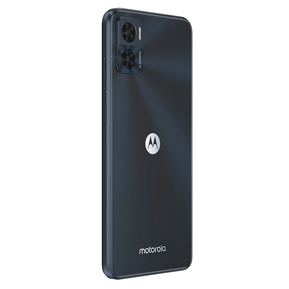 Smartphone Motorola Moto E22 Preto, Tela de 6.5", 4G+Wi-Fi, And. 13 Go, Câm. Tras. 16+2MP, Frontal de 5MP, 4GB RAM, 128GB