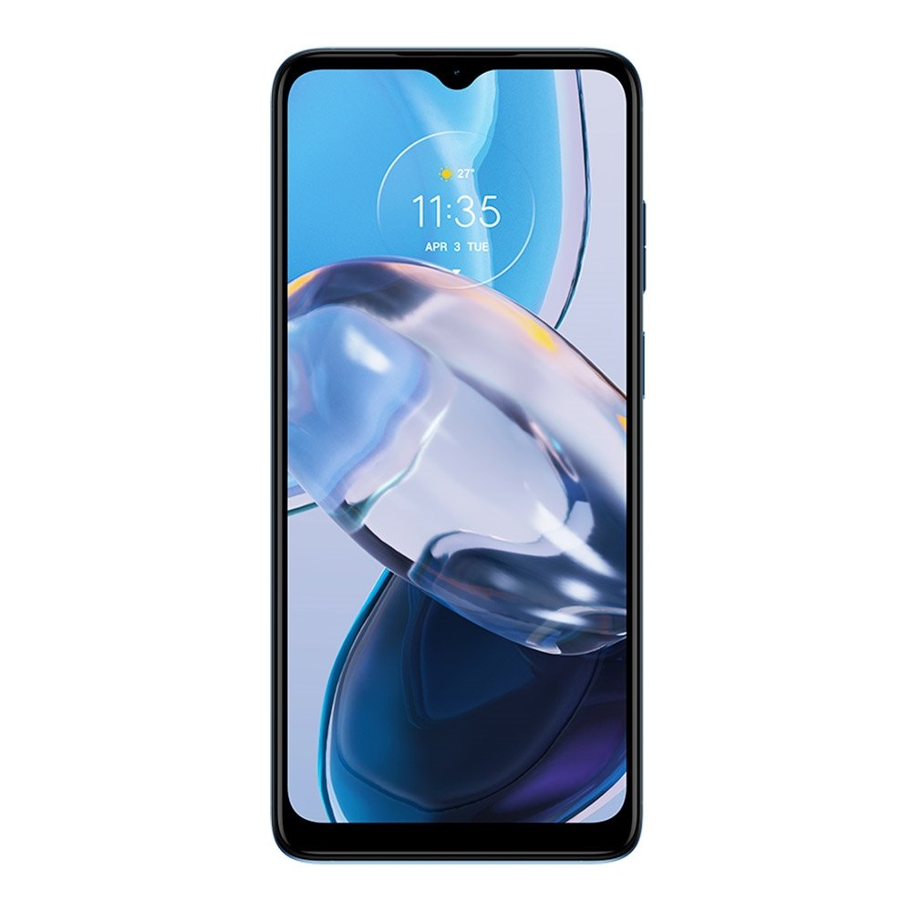 Smartphone Motorola Moto E22 Azul, Tela de 6.5", 4G+Wi-Fi, And. 13 Go, Câm. Tras. 16+2MP, Frontal de 5MP, 4GB RAM, 128GB