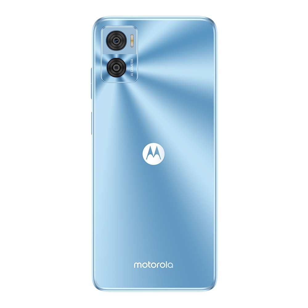 Smartphone Motorola Moto E22 Azul, Tela de 6.5", 4G+Wi-Fi, And. 13 Go, Câm. Tras. 16+2MP, Frontal de 5MP, 4GB RAM, 128GB