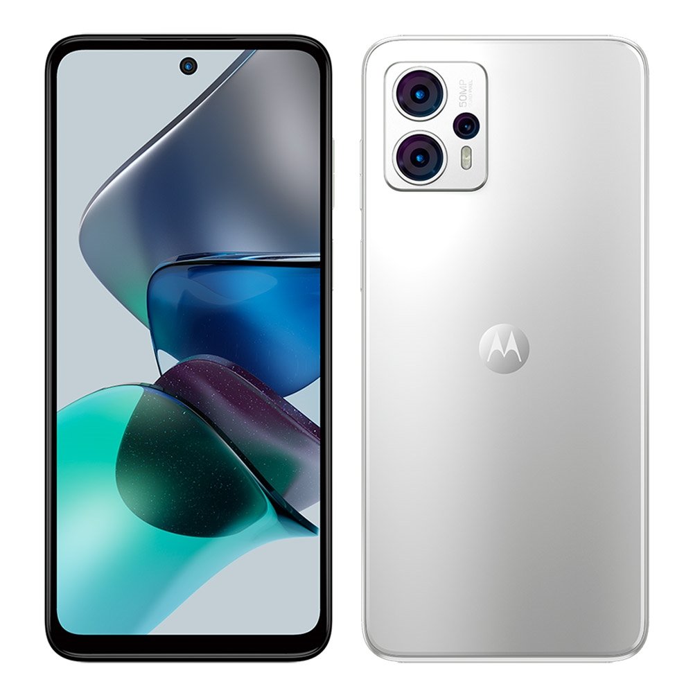 Smartphone Motorola Moto G23 Branco, Tela de 6.5" | 4G+Wi-Fi, And. 13, Câm. Tras. 50+5+2MP e Frontal de 16MP, 4GB RAM, 128GB